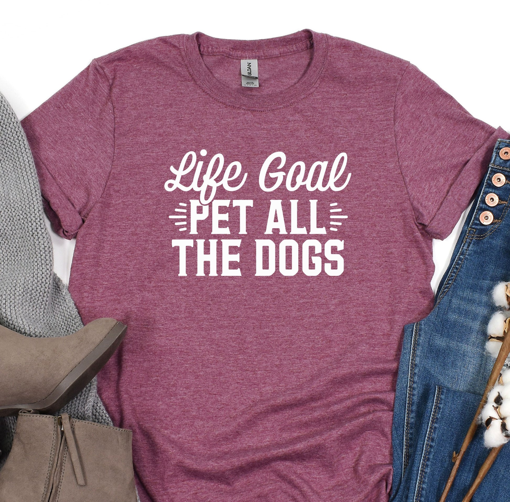 a t - shirt that says life goal pet all the dogs