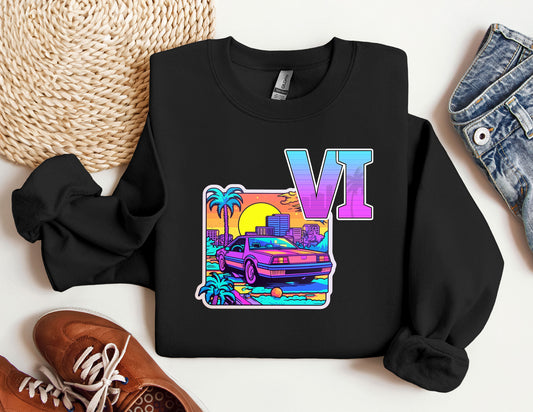 a black sweatshirt with the letter v on it