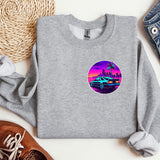 a sweatshirt with a picture of a car on it