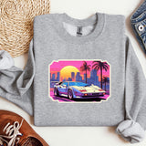 a sweatshirt with a picture of a car on it