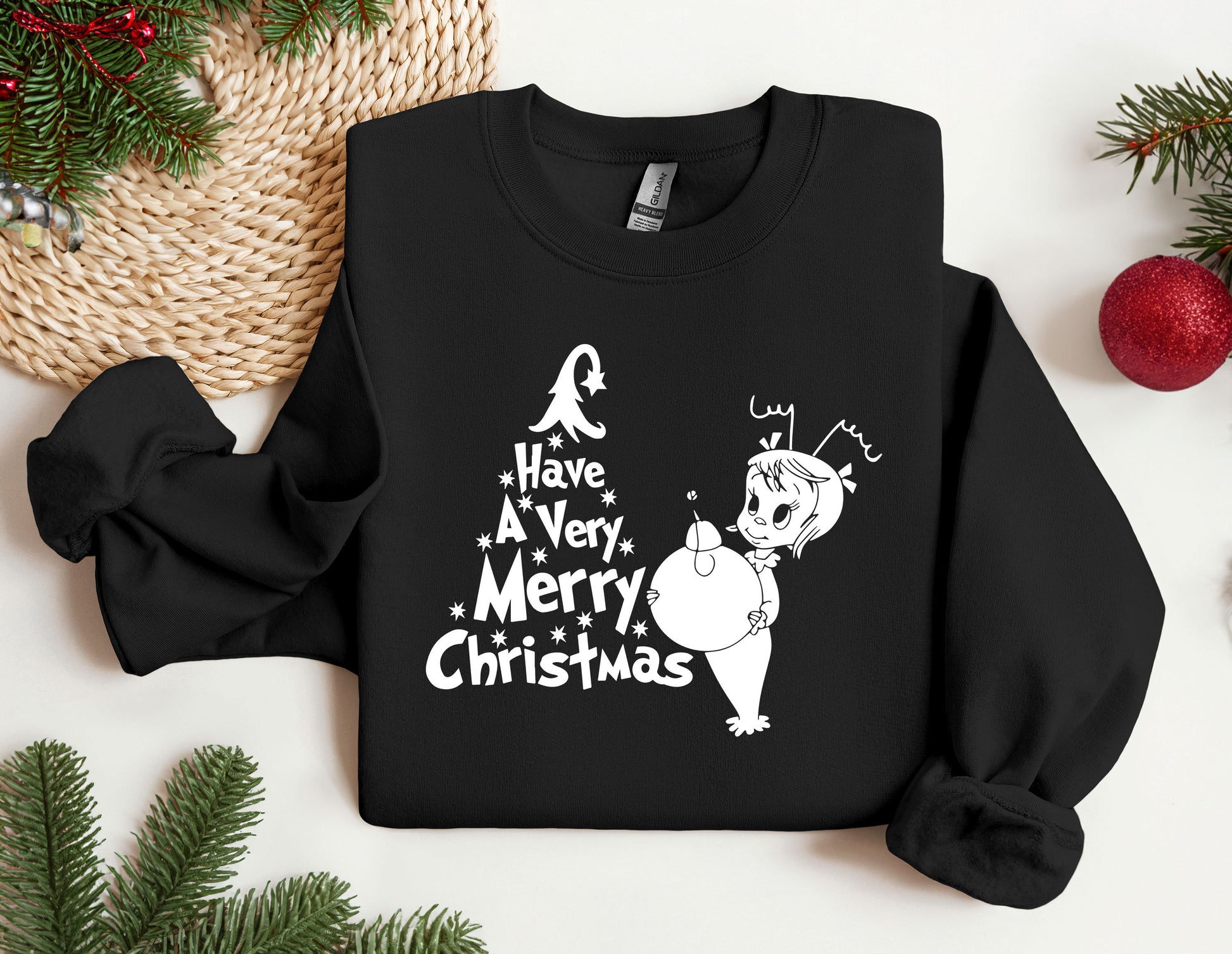 a black sweatshirt with a christmas message on it