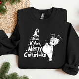 a black sweatshirt with a christmas message on it