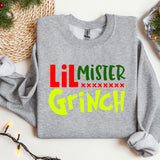 a sweater with the words lil mister grin on it