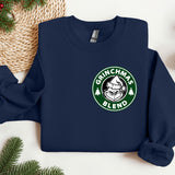 a blue sweatshirt with a starbucks logo on it
