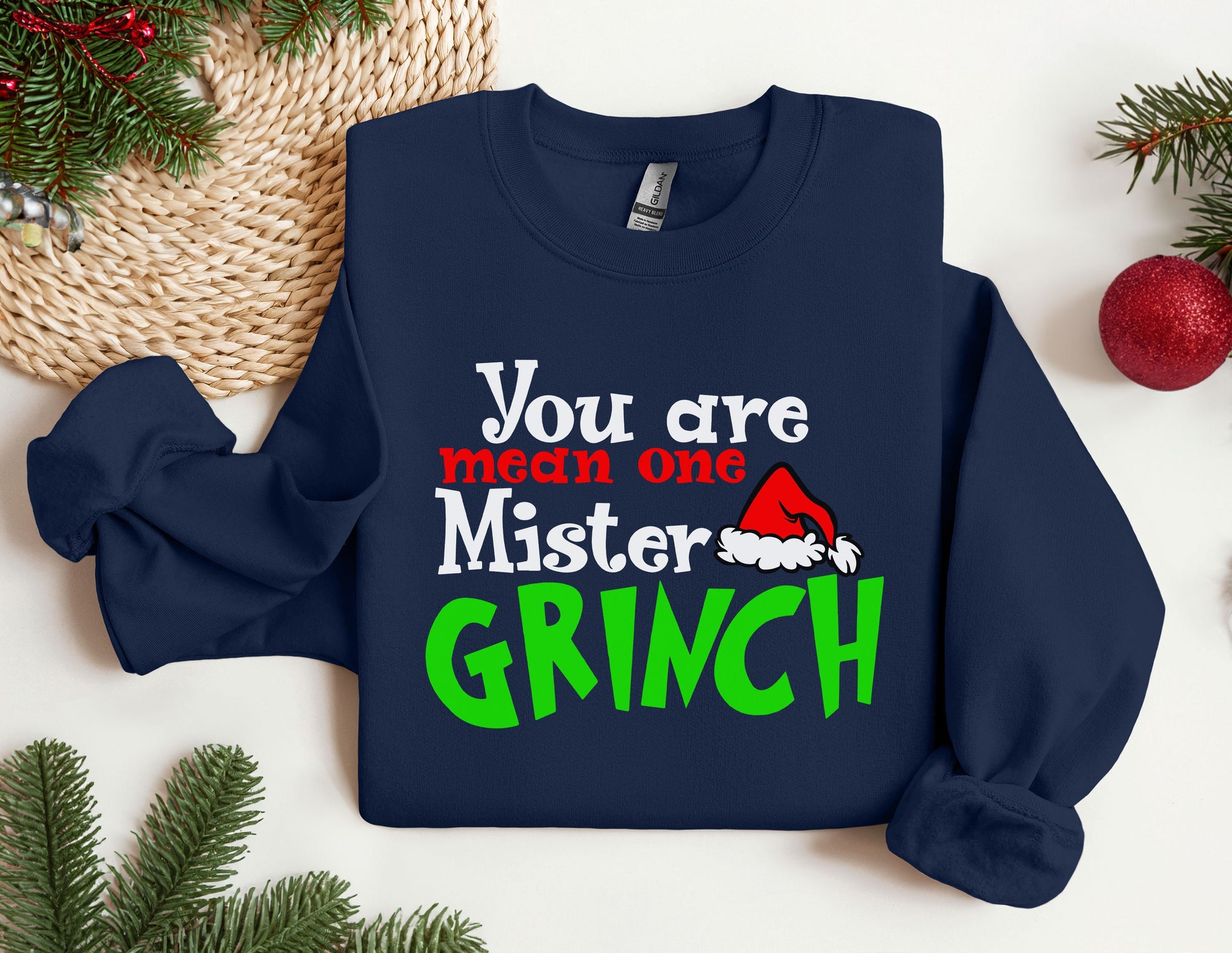 a blue sweatshirt with the words you are much one mister grin on it