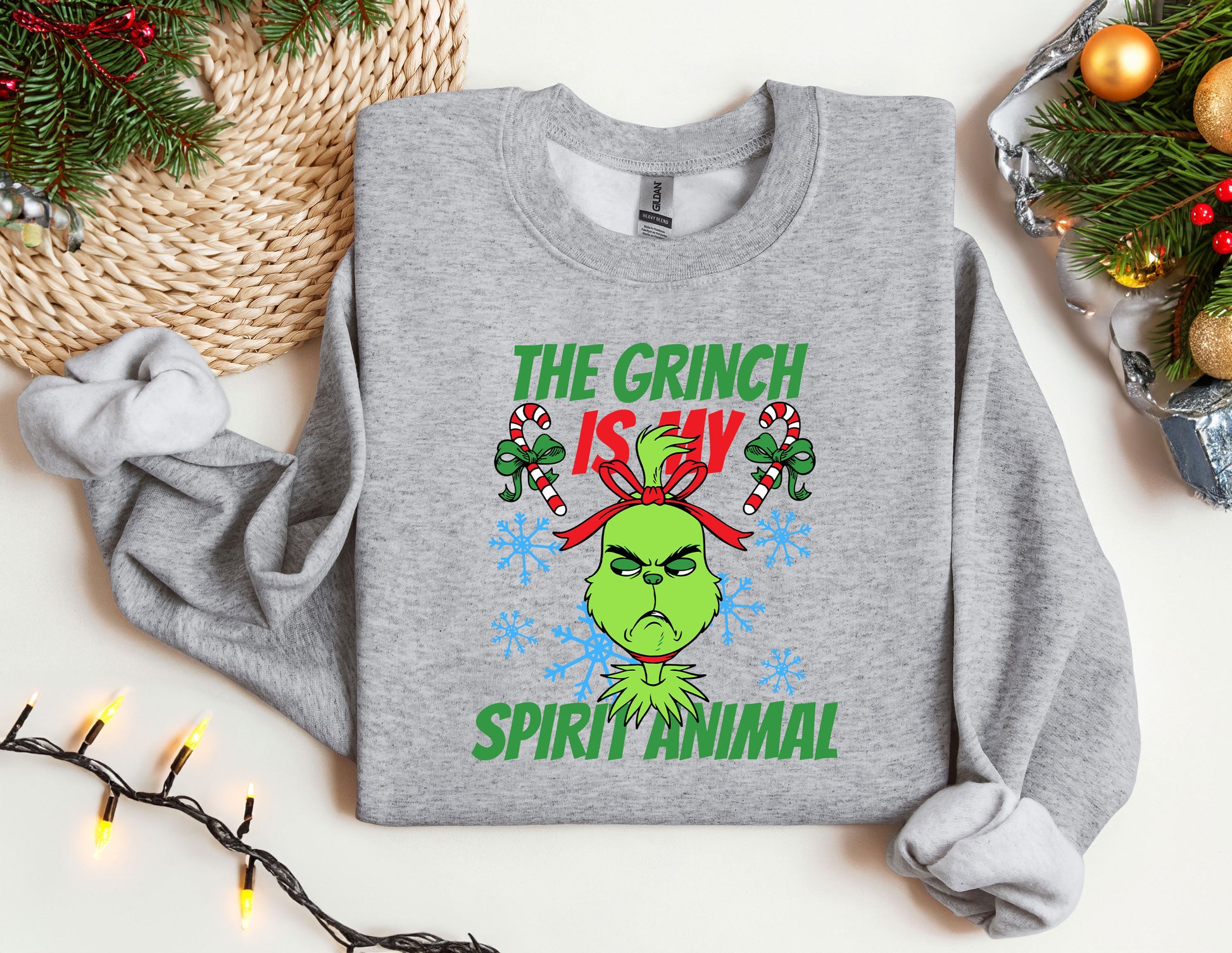 the grin is my spirit animal christmas sweatshirt