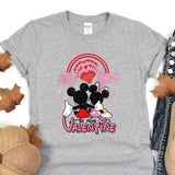 a mickey mouse and minnie mouse valentine t - shirt