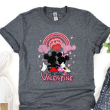 a mickey and minnie mouse valentine's day t - shirt