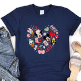 a t - shirt with a mickey mouse heart on it