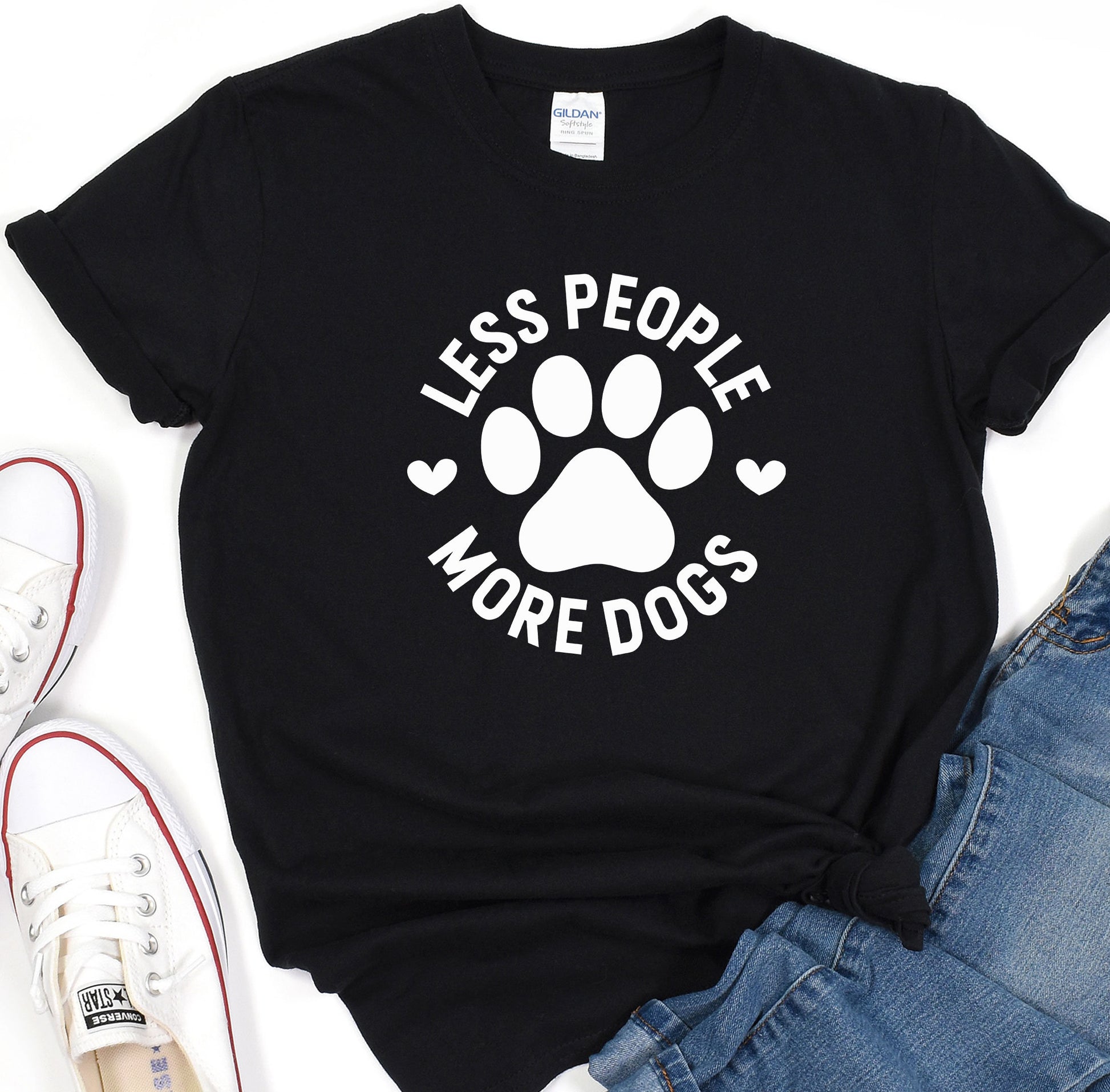 a t - shirt with a dog&#39;s paw on it