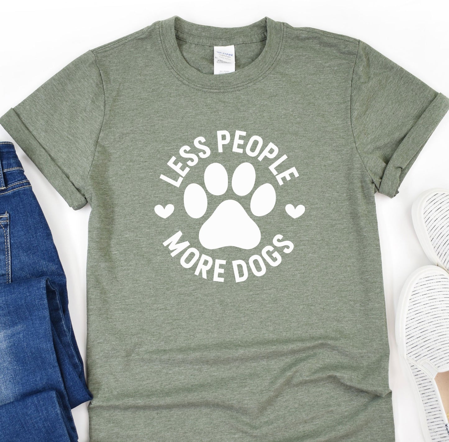 a t - shirt that says less people more dogs