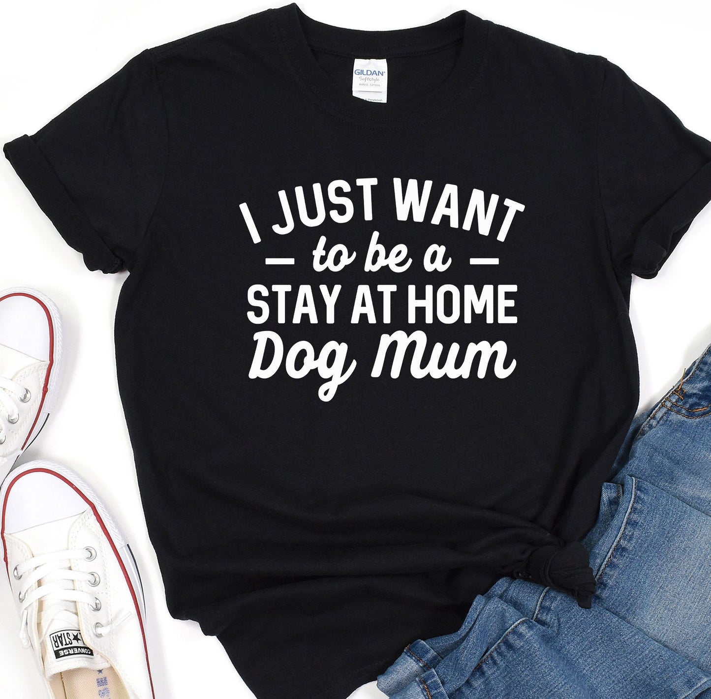 a t - shirt that says i just want to be a stay at home dog