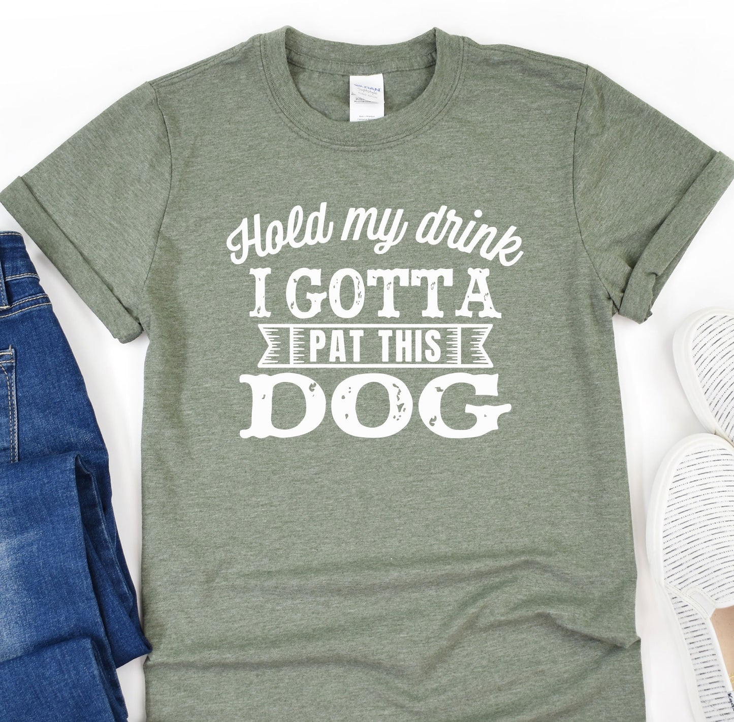 a t - shirt that says i got a pat this dog