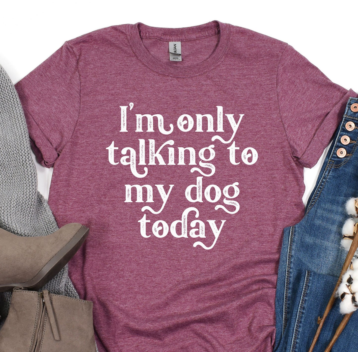 a t - shirt that says i&#39;m only talking to my dog today