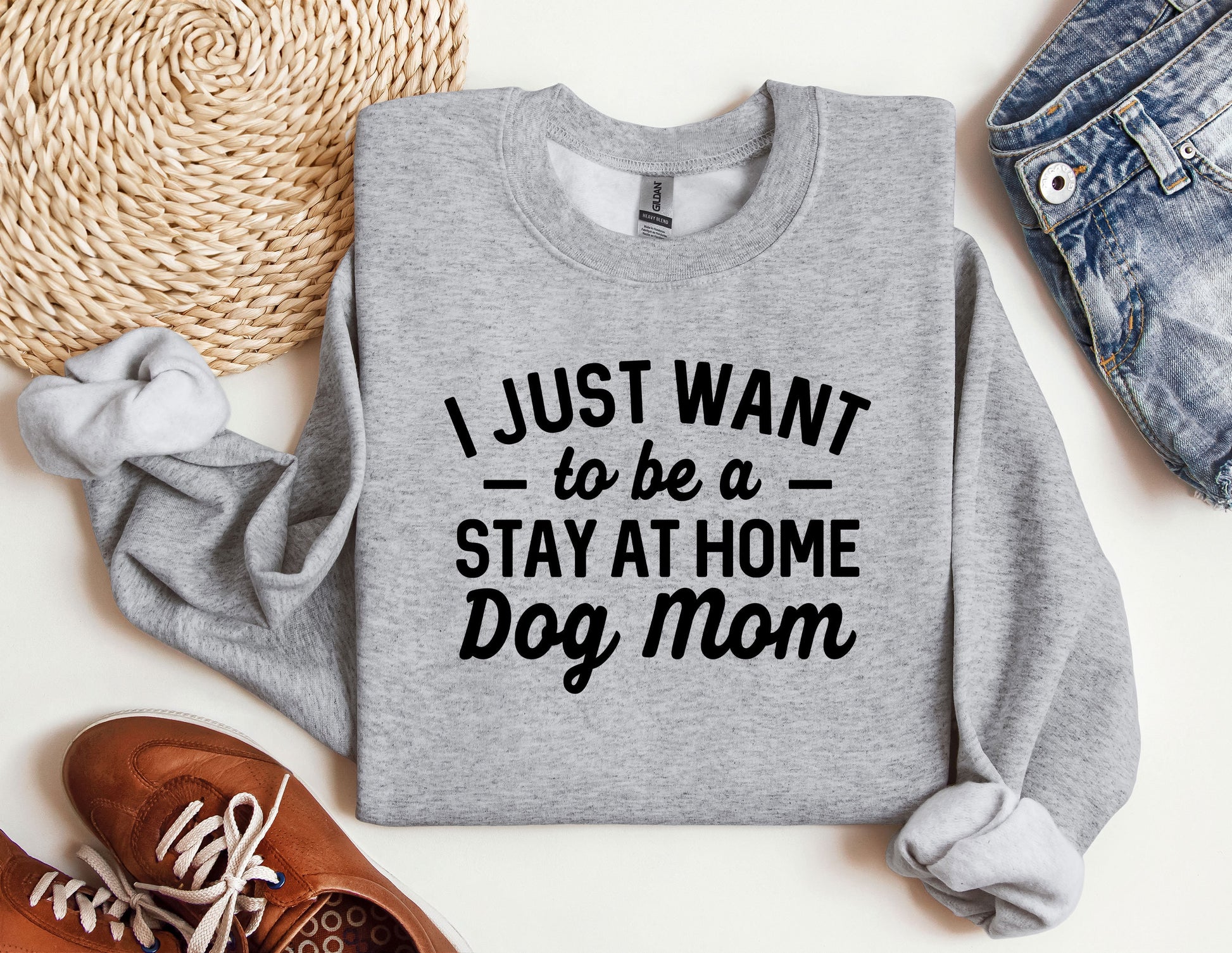 a sweatshirt that says i just want to be a stay at home dog mom