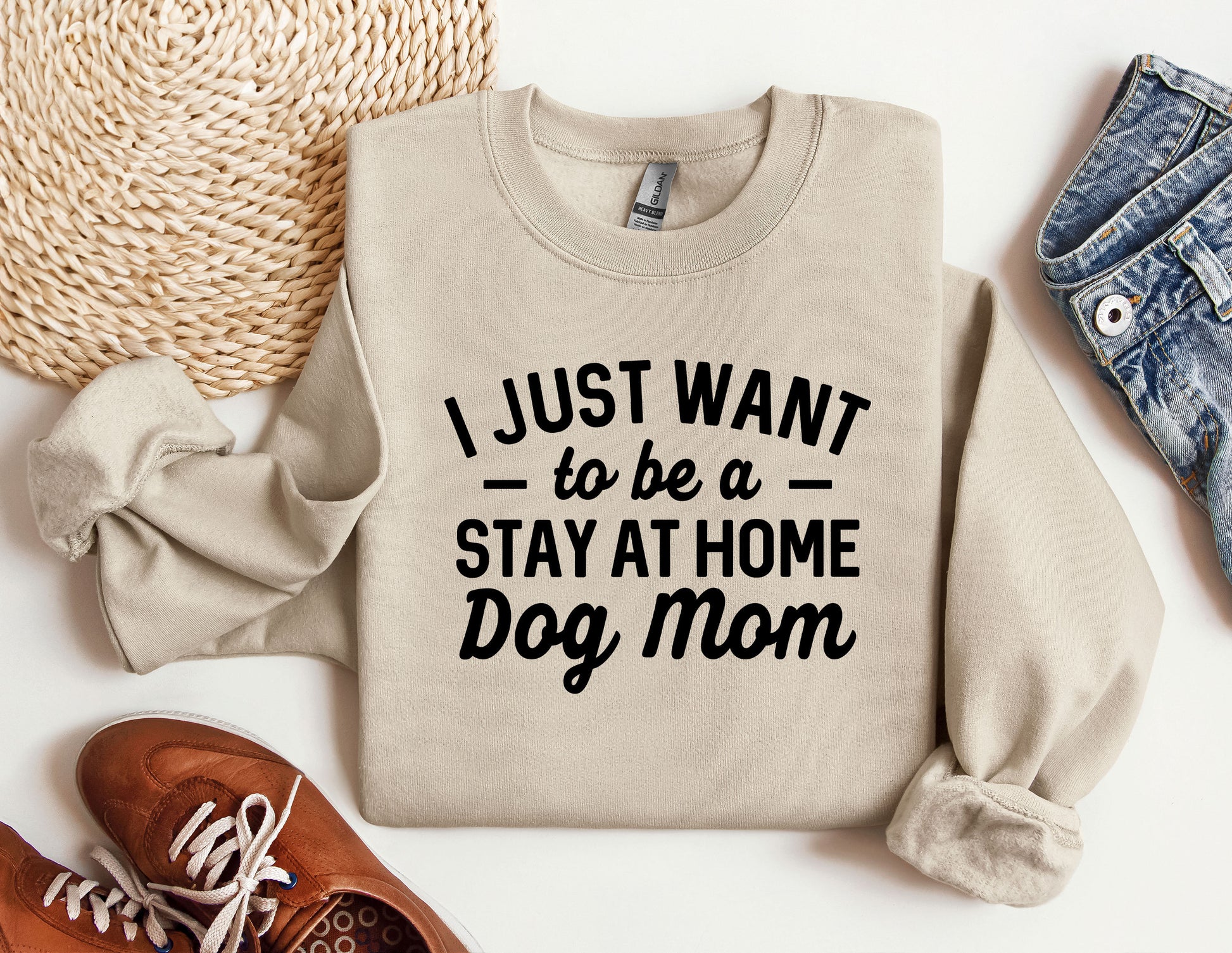 a sweater that says i just want to be a stay at home dog mom
