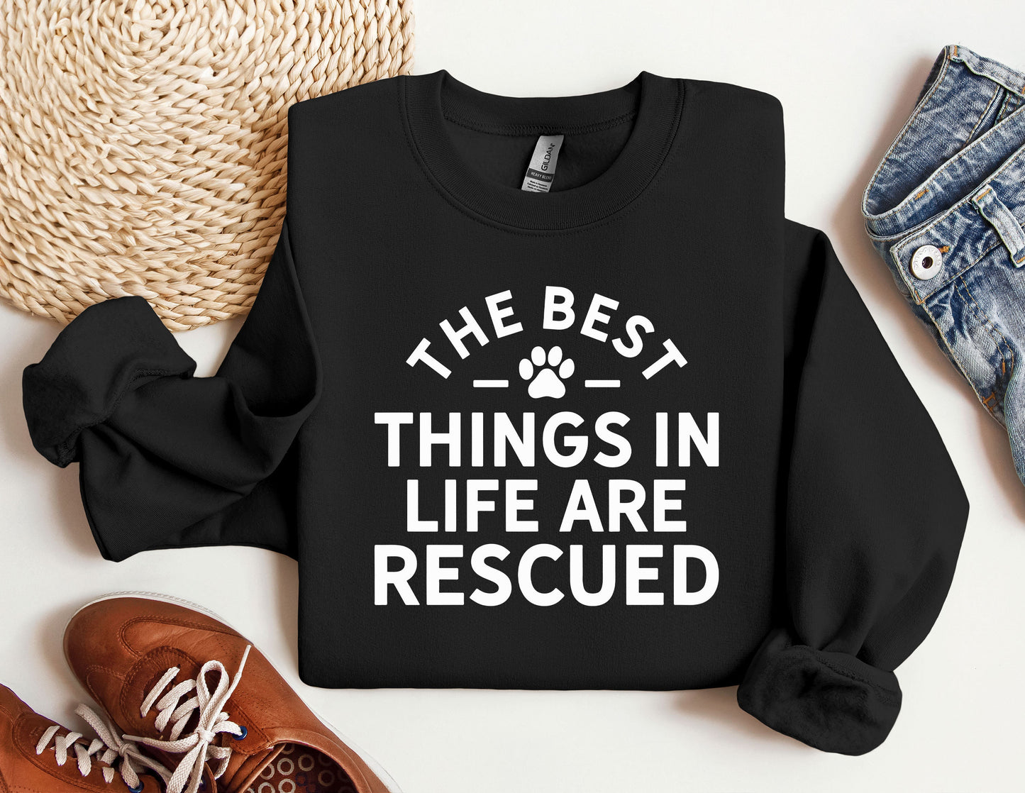 a black sweatshirt with the words the best things in life are recorded