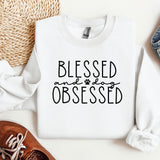 a white shirt that says, blessing and dog obsesed