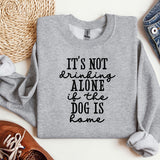a sweater that says it's not drinking alone if the dog is home