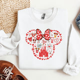 a white shirt with a minnie mouse design on it