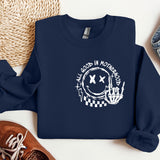 a blue sweatshirt with a picture of a football helmet on it