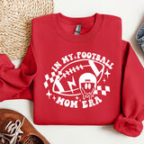a red sweatshirt with a football mom on it
