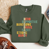 a green sweatshirt with the words hero on it