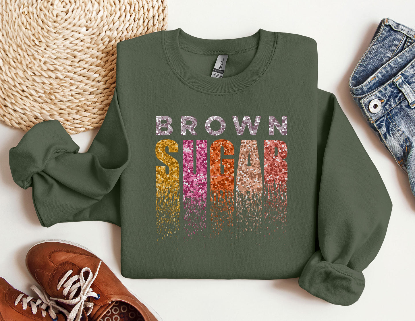 a sweatshirt with the words brown sugar on it