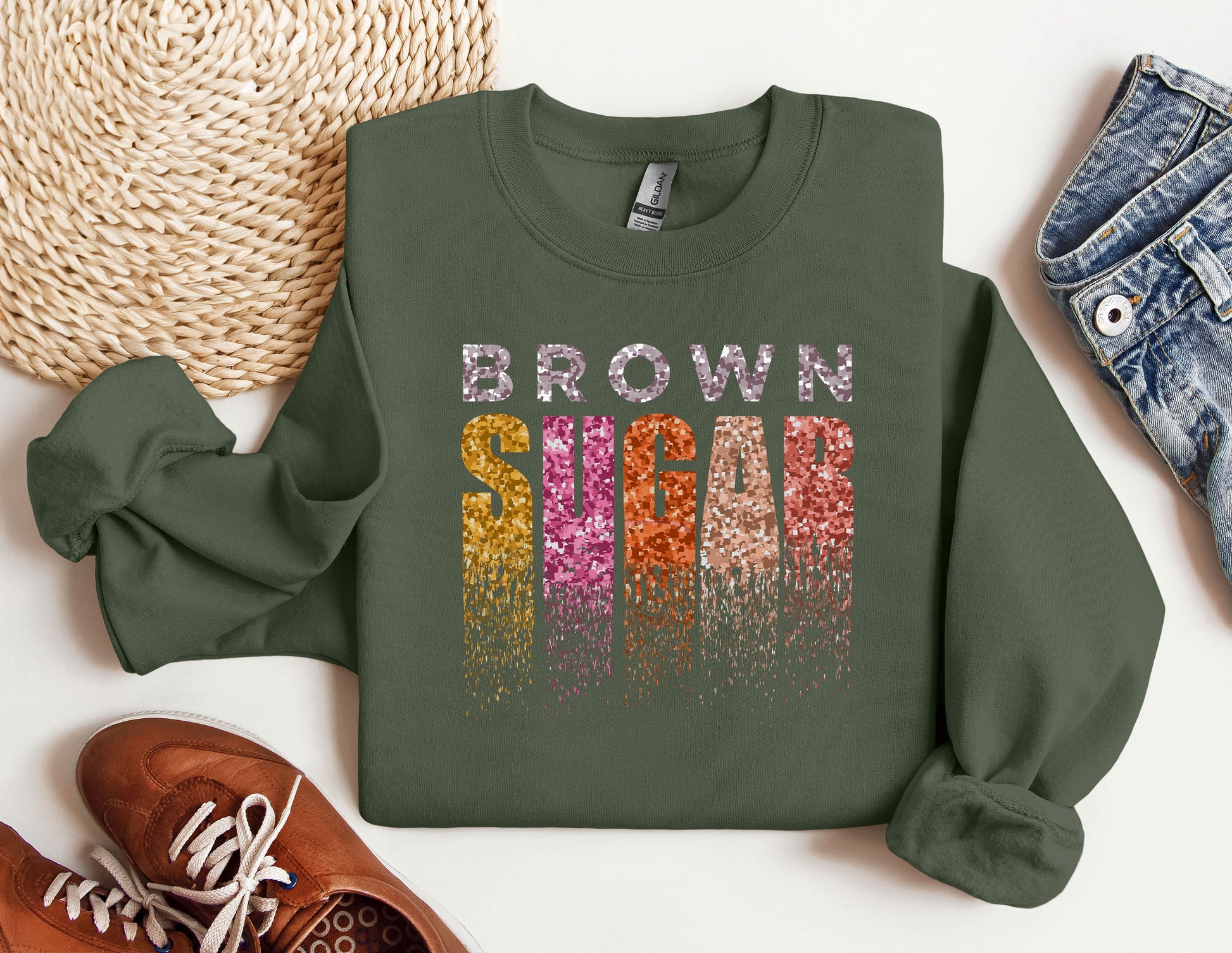 a sweatshirt with the words brown sugar on it