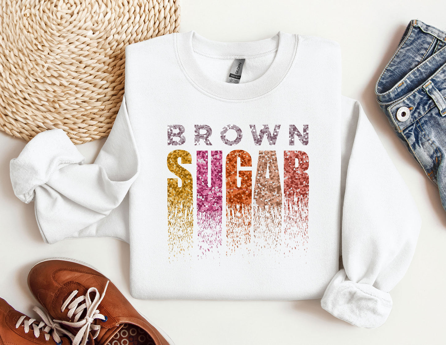 a sweater with the words brown sugar on it