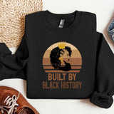 a black shirt with the words built by black history on it