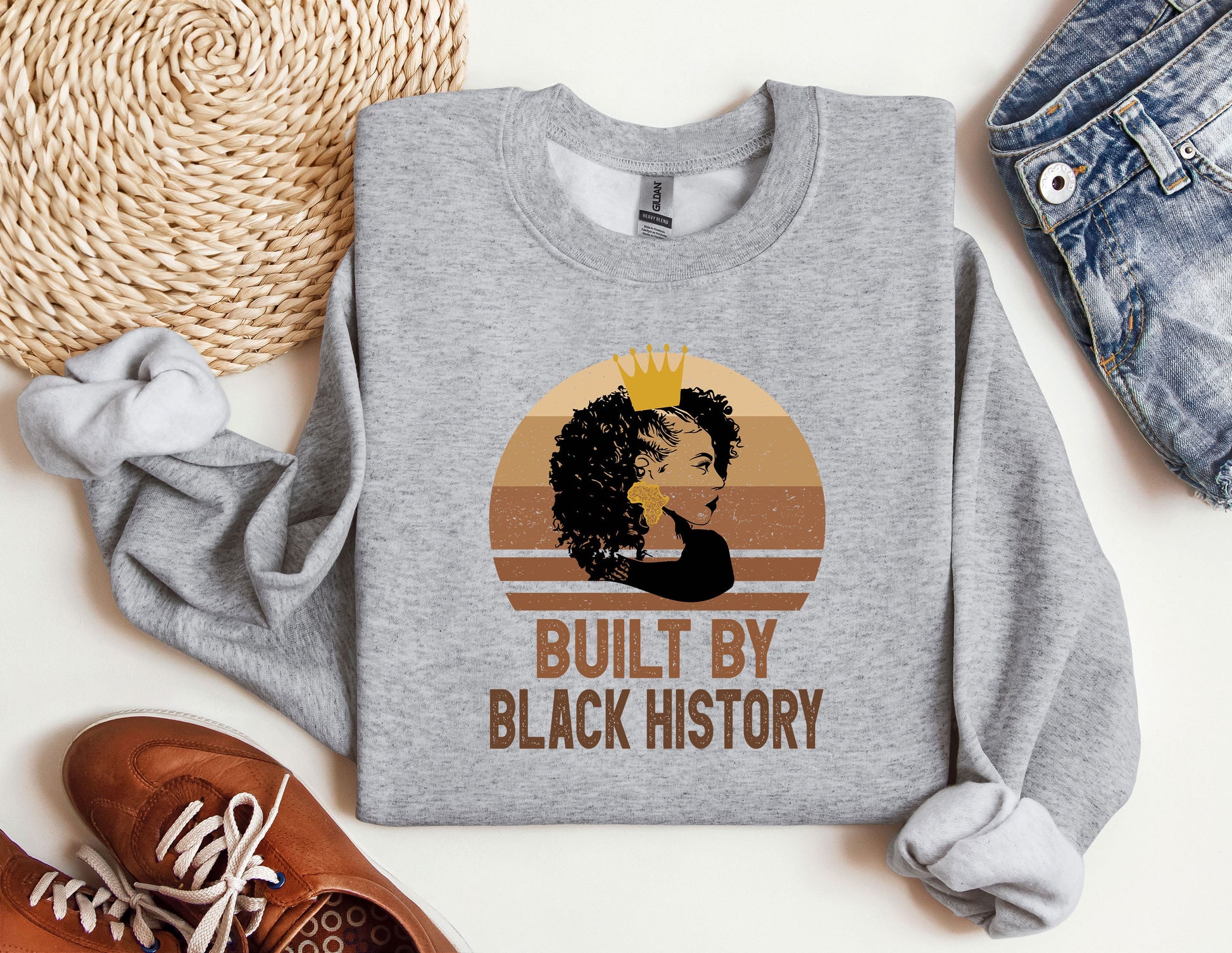 a shirt that says built by black history on it