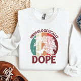 a white sweatshirt with a picture of a woman's face on it