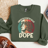 Black History Month, Unapologetically Dope Sweatshirt, African Afro Woman Sweatshirt, Black Girl Gifts, MLK Crewneck, Melanin Crewneck