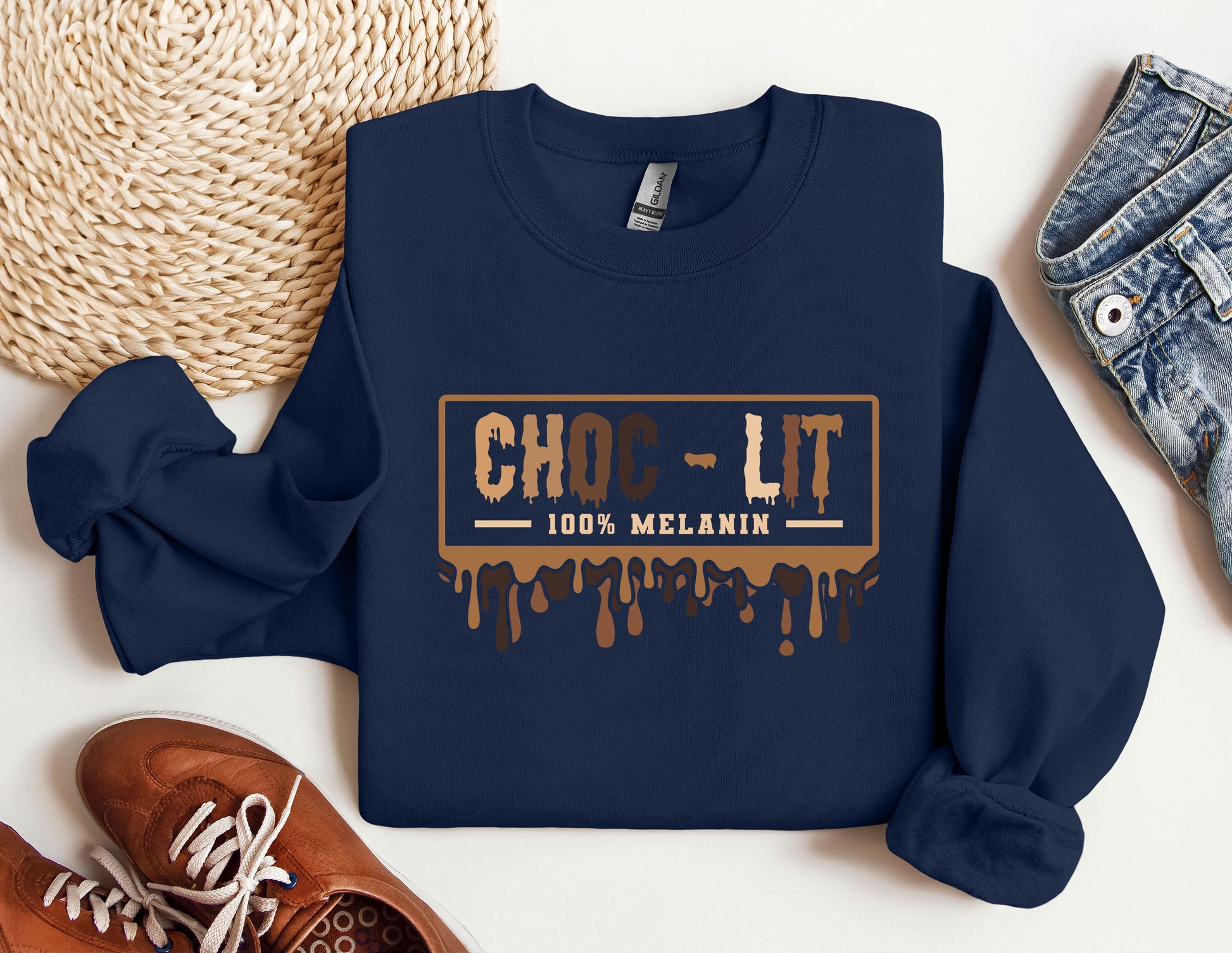 a blue sweatshirt with the words chop - lit on it