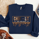 a blue sweatshirt with the words chop - lit on it