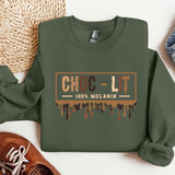 a green sweatshirt with the words choc - lit on it