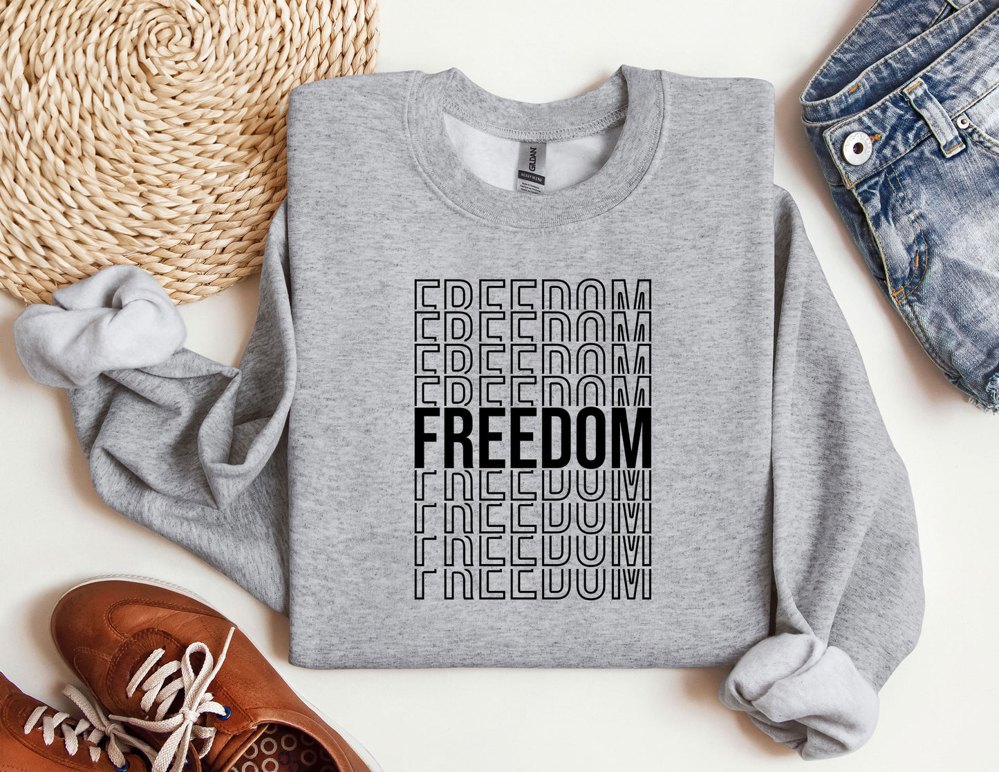 a sweatshirt with the words freedom on it