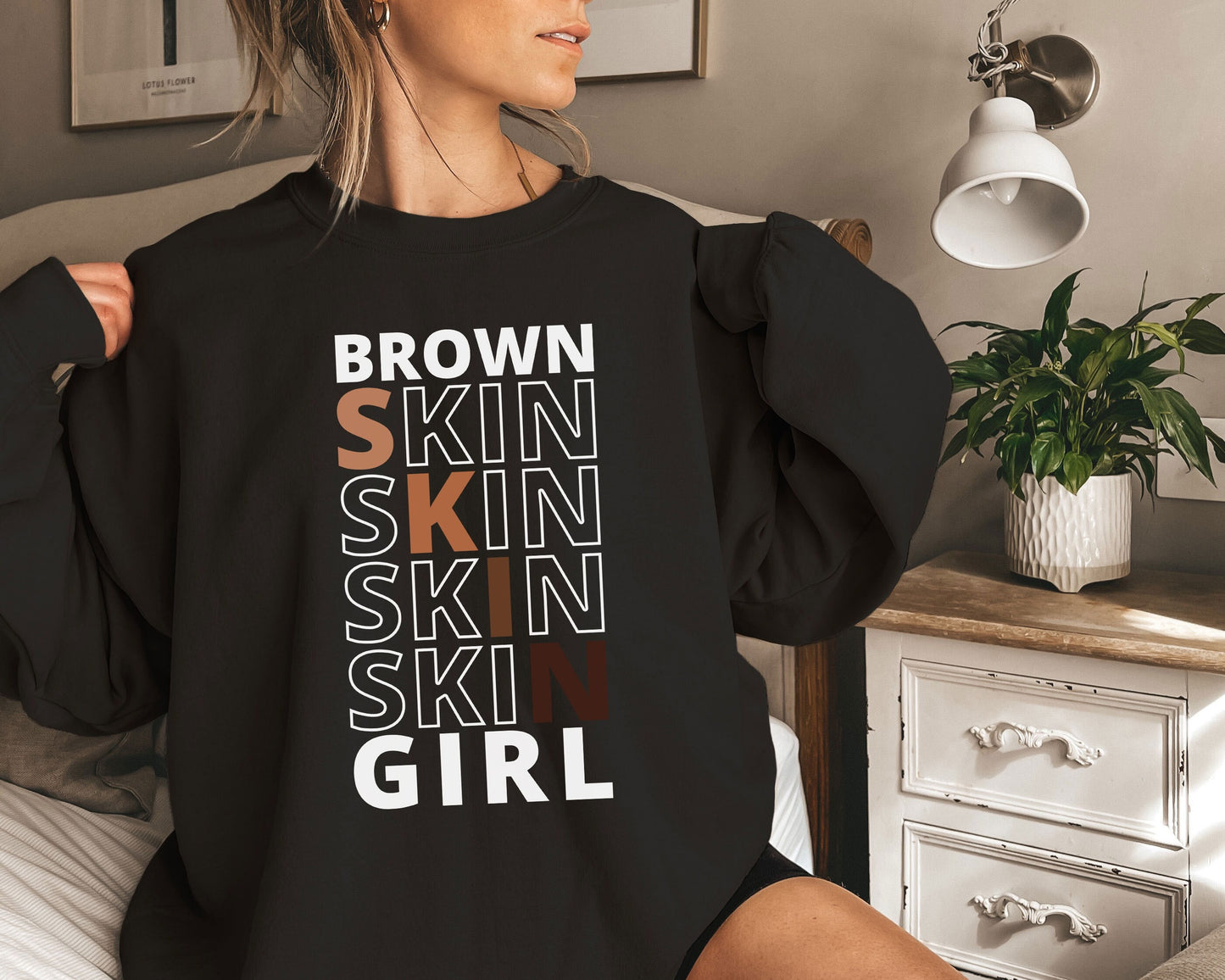 Brown Skin Girl Sweatshirt, MLK Black History Month Sweatshirt, Black Lives Matter Sweatshirt, Black Culture Hoodie, Afro Women Crewneck