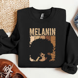 Melanin Sweatshirt, MLK Black History Sweatshirt, Black Lives Matter, Black Culture Crewneck, Human Rights, Black Pride Afro Women Hoodie