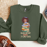 Black History Month 7/24/365 Sweatshirt, Black History Hoodie, Kids Book Education Crewneck, Black Lives Matter Shirt, Black Teacher Gift