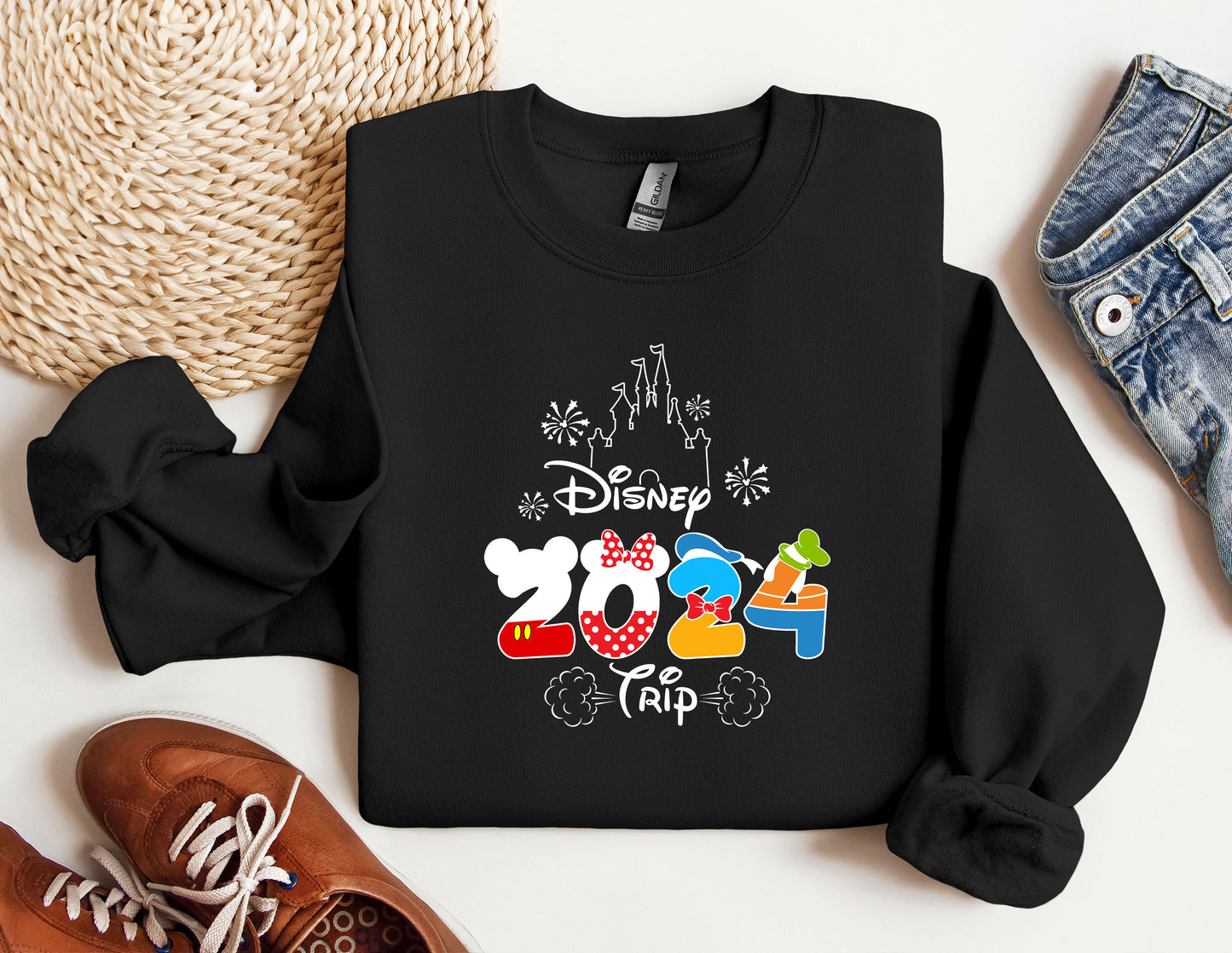 a black shirt with mickey mouse on it