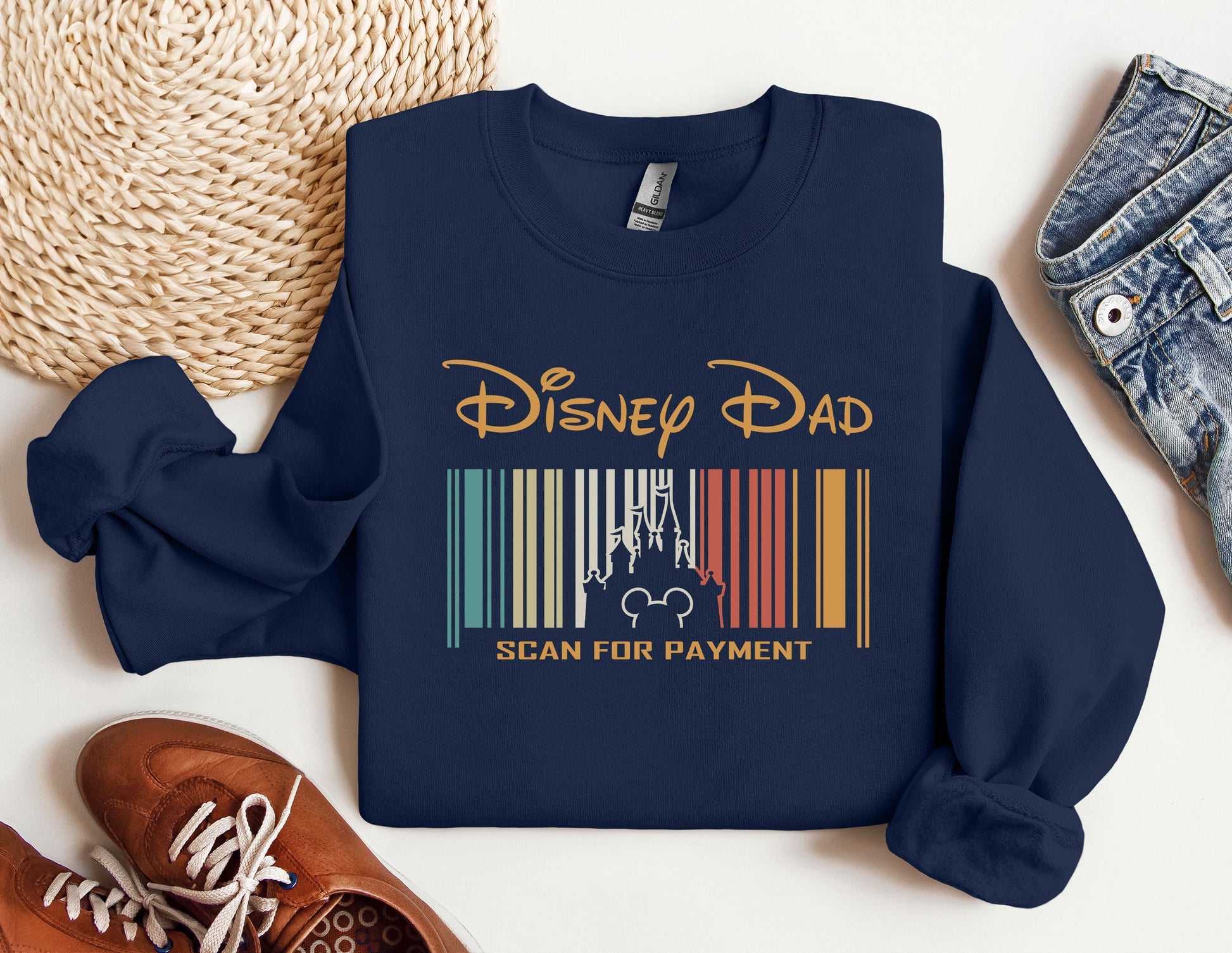 a shirt that says disney dad scan for payment