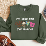 i'm here for the snacks sweatshirt