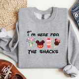 i'm here for the snacks sweatshirt