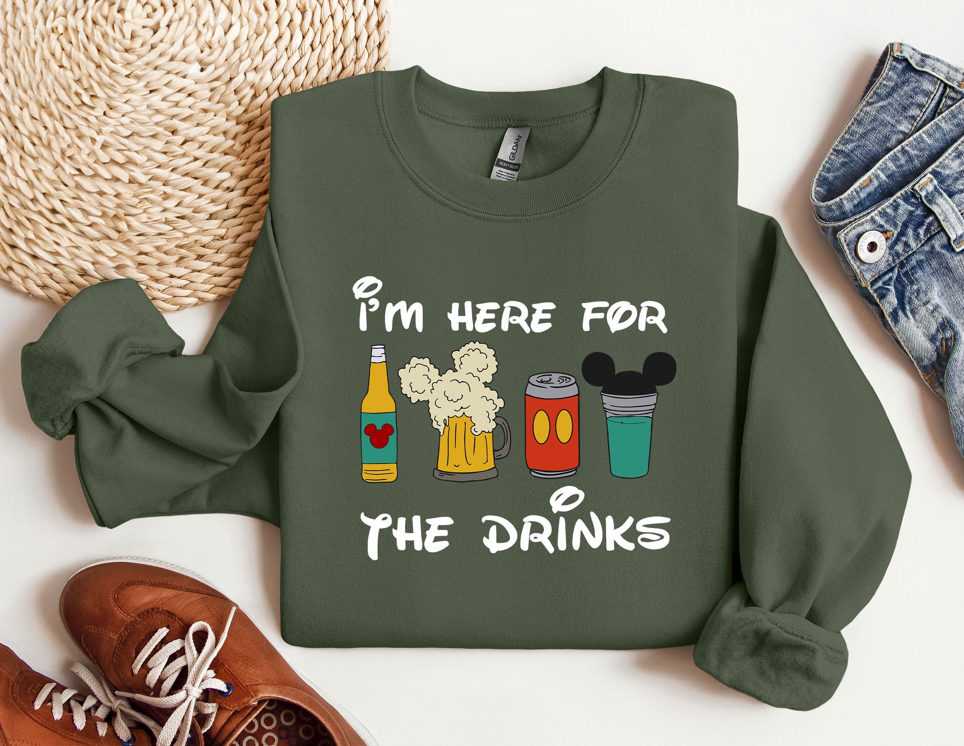 i&#39;m here for the drinks sweatshirt