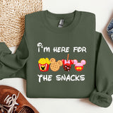 i'm here for the snacks sweatshirt