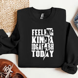 a black sweatshirt with white lettering on it