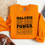 a pair of sneakers and a sweatshirt with the words melanin on it