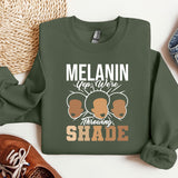 a sweatshirt with the words melanin on it